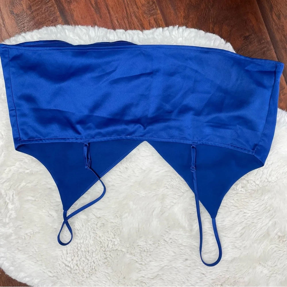 Dynamite Sapphire Blue V-Neck Blouse - Picture 2 of 4